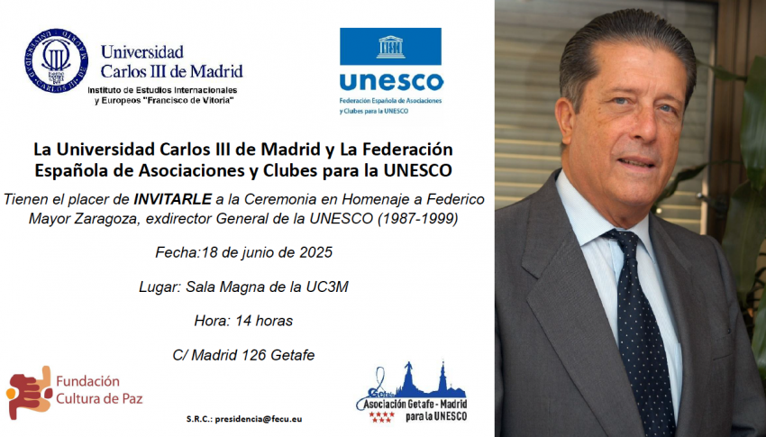 Homenaje a Federico Mayor Zaragoza “Una vida por la paz”